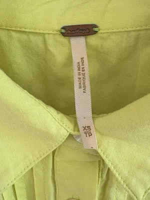 EUC Free People Billie Tiered Mini Shirt Dress Citrus Generous XS thumbnail 6