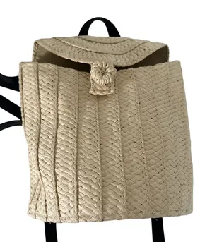 A New Day Straw Basket Backpack - Natural  NWOT thumbnail 1