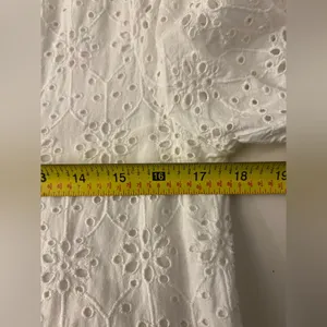 Sundance Jasmine White Eyelet midi Dress tiered asymmetric M petite thumbnail 7