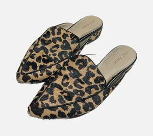 Cole Haan Piper Mule Women 6B Tan Leopard Calf Hair Pointed Toe Flat W08933 thumbnail 1