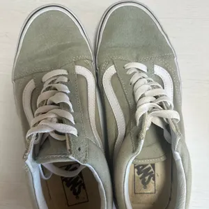 Vans Men's Olive and White Sneakers thumbnail 2