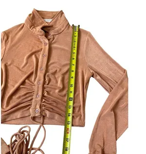 Pepper Mayo Color: Champagne Long Sleeve Crop Top Women's Size 4 | 37-39 thumbnail 6