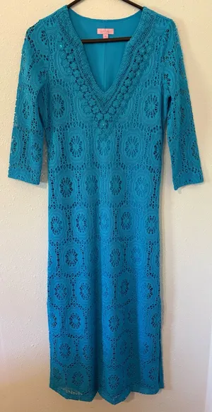 Lilly Pulitzer Blue Lace Maxi Dress thumbnail 1