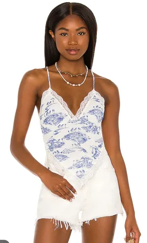 Frankies Bikinis Breeze Lace Tank size S Surfer Dude Print thumbnail 1