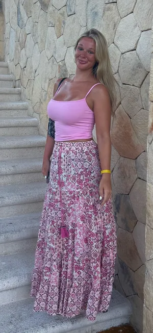 Zara Pink Floral Maxi Skirt  thumbnail 1