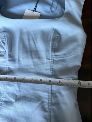 Zara Light Blue Sleeveless Bodycon Dress Size S thumbnail 8