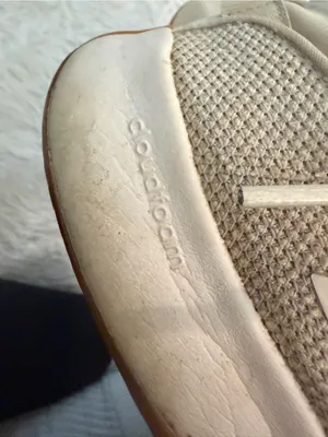 Adidas Cloudfoam Knit Sneakers Beige Gum Sole Women's US 9.5 thumbnail 7