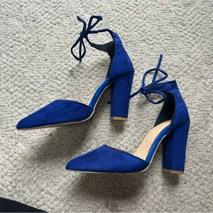 Blue High Heel Shoes By with Strappy Ties Women Size 7.5 Pumps thumbnail 2