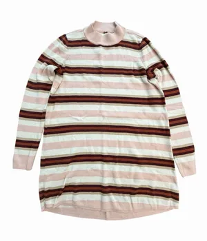 Free People Sweater Dress Women's Size Medium Striped Long Sleeve #U12-1 thumbnail 1