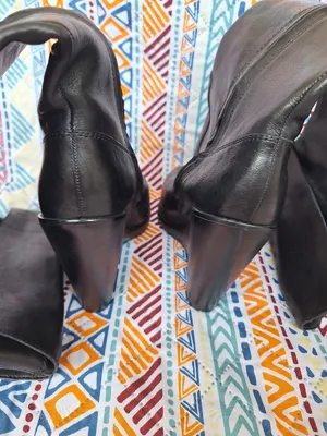 Lauren Ralph Lauren Wilda Black Leather Wedge Knee High Foldover Boots Size 6.5 thumbnail 5