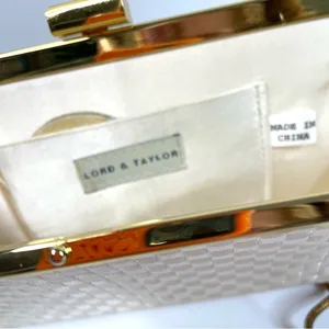 Lord & Taylor Cream Weave Purse Clutch thumbnail 10