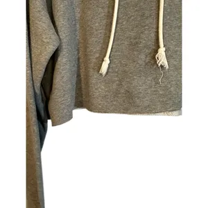 Wild Fable Gray Cut Off Cropped Hooded Cotton Blend Sweatshirt Women Sz S thumbnail 4