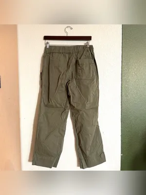 Quince Womens Pants Green Wide Leg Pull On Organic Cotton Size 8 thumbnail 2