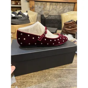 Marc Fisher Elizza‎ Dress Embellished Ballet Flats Size 10 Dark Red Mary Jane thumbnail 3