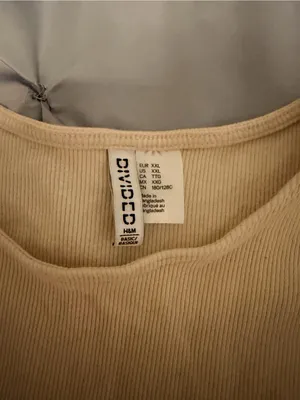 Divided Cream Ribbed Scoop Neck Long Sleeve Top thumbnail 2