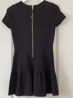 Juicy Couture Pointe Dress Mini black dress XS Vintage gold zipper in back thumbnail 4