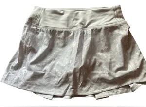 LULULEMON Pace Rival Mid-Rise Skirt Terrazzo Marble Silver size 2 EUC Pickleball thumbnail 1