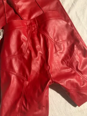 NWT Star Red Flare Leather Pants Size 6 thumbnail 4