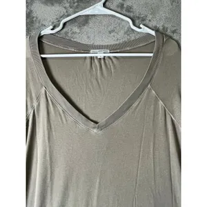 James Perse V Neck Long Sleeve Sweatshirt Dress Tunic Made in USA Size 2 Medium thumbnail 2