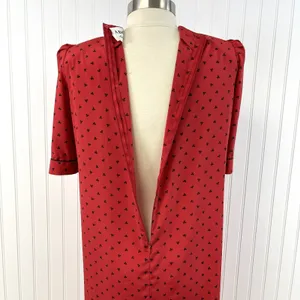 Vintage Adolfo‎ Saks Fifth Avenue Dress Maple Leaf Print Bow Secretary Mod S/M thumbnail 8
