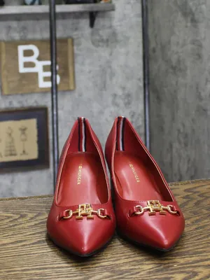 Tommy Hilfiger Nanya Block Heel Pumps TWNANYA Red 8.5M thumbnail 3