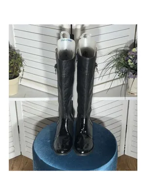 Vintage Miucha Y2K Knee High Black Leather Boots - Size 8 thumbnail 4