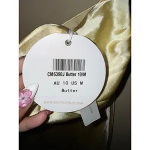 Selfie Leslie NWT Butter Yellow Satin Strapless Maxi Dress Womens M Bridesmaid thumbnail 6