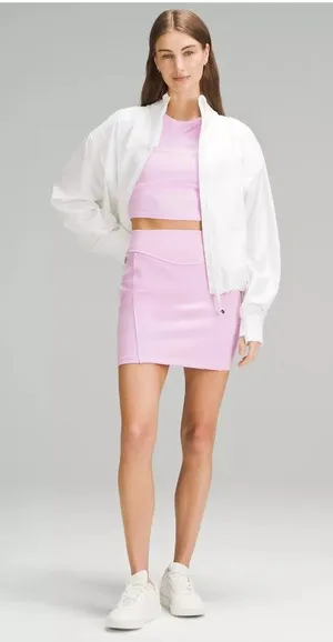 LULULEMON Scuba High Rise Vitapink Mini Skirt Sz XL NEW thumbnail 1