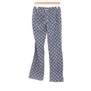Roxy Navy Blue Geometric Print Linen Blend Wide Leg Drawstring Beach Pants M thumbnail 6