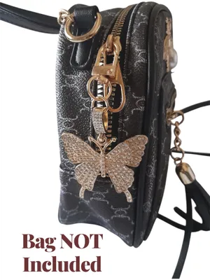 Rhinestone Butterfly Keychain Goldtone Gold thumbnail 3