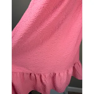TCEC Tech Textured Pink Puff Sleeve Midi Dress Coquette Barbiecore M Wedding‎ Guest thumbnail 4