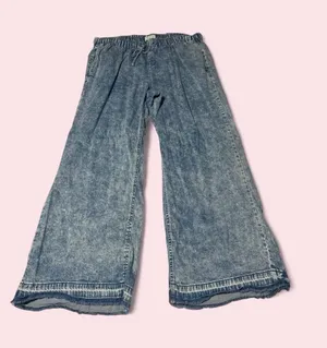Lane Bryant Acid-Wash Wide-Leg Jeans - Blue thumbnail 1