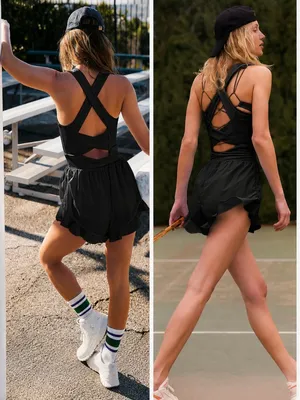 FP Movement Breathless Shortsie Mini Short Romper Dress Black XS $128 thumbnail 2