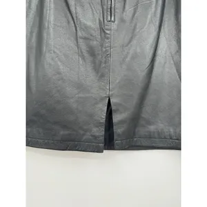 VTG 80’s Wilsons Leather Mini Skirt Womens 12 Black Goth Grunge Moto Punk Biker thumbnail 5