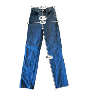 Abercrombie ultra high rise straight jean size 2 black wash thumbnail 3