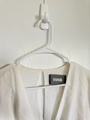 Reformation Ivory Farrow Blouse thumbnail 2