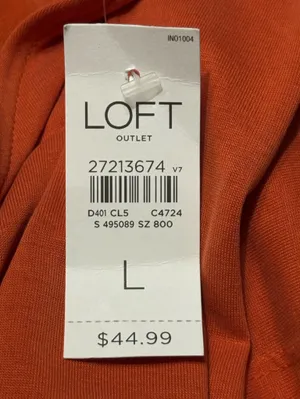 LOFT Orange Wrap-Front Short Sleeve Blouse size Large NWT thumbnail 6