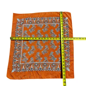Burnt Orange Paisley Bandana Boho Cowgirl Western Square Scarf thumbnail 7