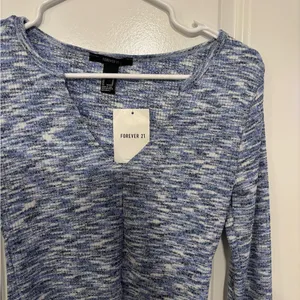 Forever 21 Marled Blue Long Sleeve Top thumbnail 2