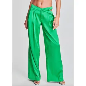 SEROYA Zarri Silk Wide Leg Pant Kelly Green Womens Size Small thumbnail 13