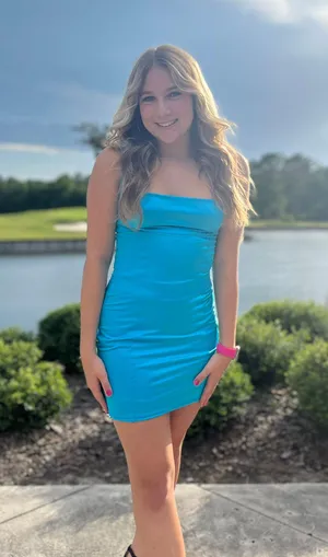 blue dress short thumbnail 7