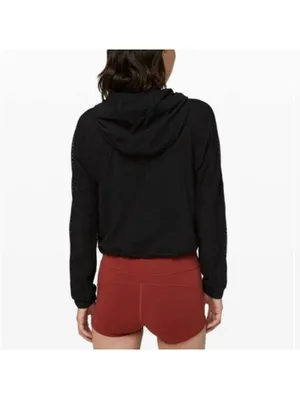 Lululemon Catch a Breeze Hooded Pullover Mesh Sleeves Black Women’s XS LW3BYWS thumbnail 15
