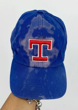 47 Brand Texas Rangers Custom Bleach Splatter Dad Hat 2XL Baseball thumbnail 1