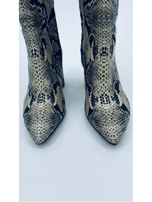 Sam Edelman Snake Print Hai Boots, Beige Black Size 7.5 thumbnail 4