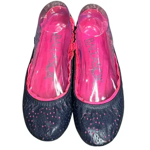 Ballasox Portable Ballet Flats Womens 8 Navy Blue Soft‎ Leather Foldable Shoes thumbnail 3