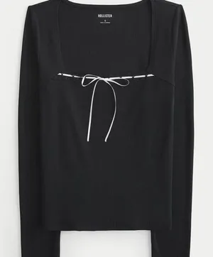 Hollister Black Long Sleeve Top thumbnail 1