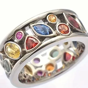 Exquisite Silver Plated Rhinestone Band Size 7 Multiple thumbnail 2