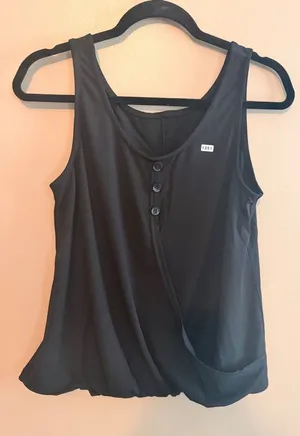Halara S Black Sleeveless Buttoned Tank Top Womens Small Lightweight Casual thumbnail 1