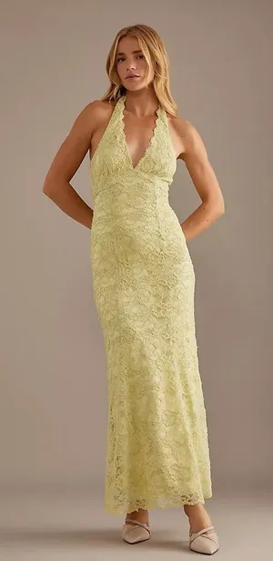 Anthropologie Bardot Evana Lace Halter Midi Dress thumbnail 1