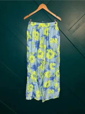 Lyrebird Anthropologie Neela Silky Blue Wide Leg Lounge Pants Quiet Luxury thumbnail 3